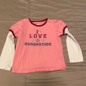 Okie dokie 5T I love gymnastics stars 🌟 long sleeve shirt pink